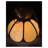 Vintage slag glass hanging lamp