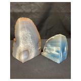 Pair of agate geode specimens