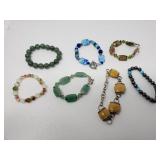 Beaded bracelets unakite, hematite, butterscotch