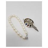 Vintage sterling silver artists Palette brooch