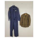 Vintage military jacket and a military jumpsuit