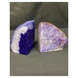 Pair of agate geode specimens