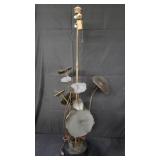 Vintage brutalist lily pads table lamp as is