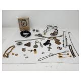 Pins, keychains, pendants, cufflinks, necklaces,