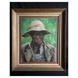 Framed signed pastel on paper