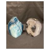 Pair of agate geode specimens