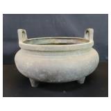 Vintage Chinese tripod brass temple incense