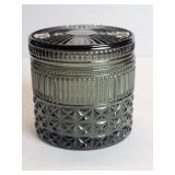 Vintage smoked glass covered bowl