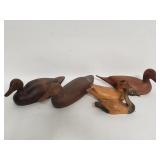 5 vintage wood duck decoys