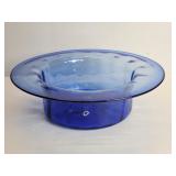 Hand blown blue glass bowl