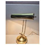 Vintage brass bankers table lamp