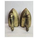 Vintage brass "sad iron" bookends/doorstops