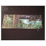 Oil painting on wood panel