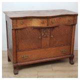 Victorian-style tiger oak sideboard
