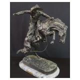 "The Bronco Buster" bronze sculpture after