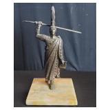 Vintage spelter Aztec warrior Cuauhtemoc figure