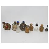 Vintage minature filigree caged perfume bottles