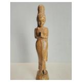 Hand carved wooden Thai "Sawasdee Woman" statue