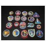 Vintage patches including Apollo, space shuttle,