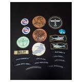 Vintage patches including Boeing, USS S