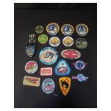 Vintage patches including Lockheed, Bell