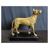 Vintage spelter Great Dane figure on a marble base