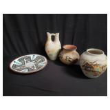 Pain of Nemadji USA, pottery vases and Navajo