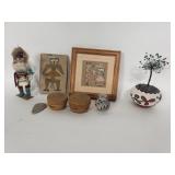 Group of Native American pottery, miniature vase