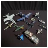 Collection of toy cars, diecast model airplanes,