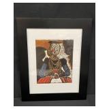 Framed Picasso print " Bust of a woman after