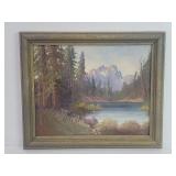 Vintage oil painting on board