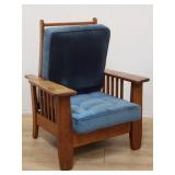 Vintage Arts & Crafts tiger oak Morris chair