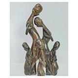Vintage hand-carved wood African Makonde family