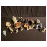 Collection of animal figurines, paper mache,