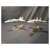 Pair of F-14 model airplanes