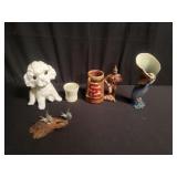 Box of misc, USC mug, composite vase, ceramic