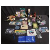 Group of misc, bobble heads, toys, duck decoy, etc