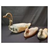 3 vintage duck decoys