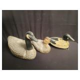 3 vintage duck decoys