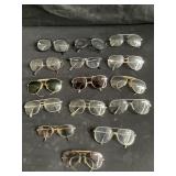 Plastic crate with collection of vintage eye