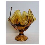 Vintage amber glass bowl