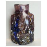Hand blown studio art glass vase