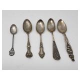 5 sterling silver spoons
