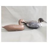 Pair of vintage wood and plastic duck decoys