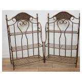 Pair of contemporary metal 3-tier shelf