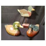 3 vintage duck decoys
