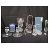 Collection of crystal and glass vases, cups, etc