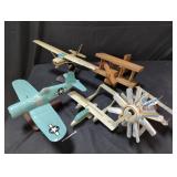 Collection of wood and plastic model airplanes a