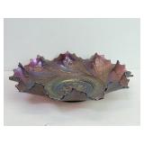 Vintage amethyst carnival glass bowl