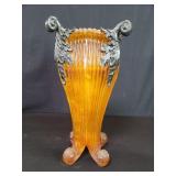 Contemporary acrylic footed vase